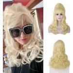 Dámská paruka Morticia Beehive Vintage | Dlouhá kudrnatá updo viktoriánská fembot paruka s vtipným – Zboží Mobilmania