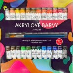 akrylové barvy 24 x 12 ml + 3 x štětec – Zbozi.Blesk.cz