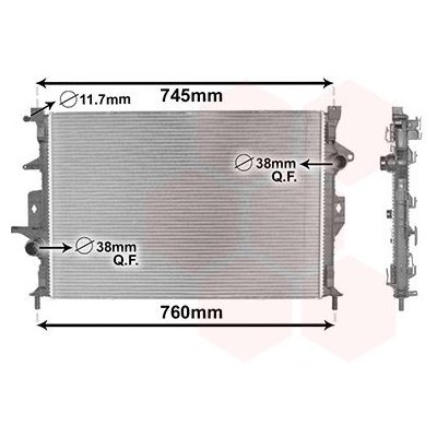 Chladič, chlazení motoru VAN WEZEL 59002187