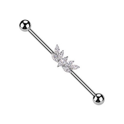 Šperky4U Industrial piercing se zirkony ID01038 – Zboží Dáma