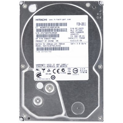 Hitachi 750GB SATA II 3,5", HDS721075CLA332