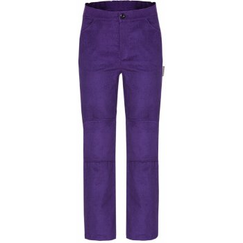 Dětské školní manšestrové kalhoty s dvojitými koleny fialové