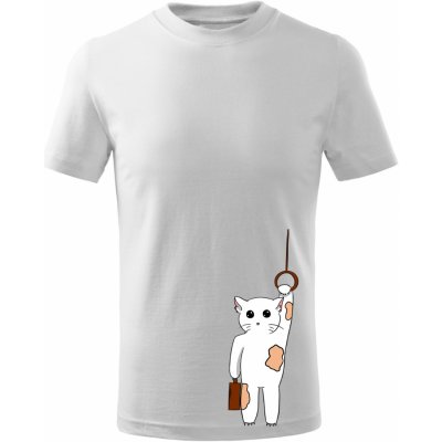 Trikíto pánské tričko Cat job Bílá – Zboží Mobilmania