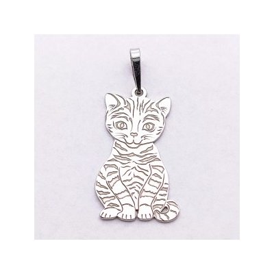 Zlato minerály Stříbrný přívěsek kočka kotě PA0546mn – Zboží Mobilmania