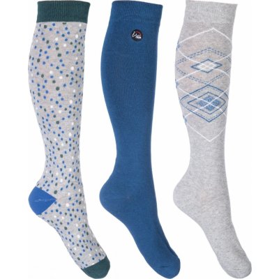 HKM Podkolenky jezdecké Florida 3 páry grey deep blue – Sleviste.cz