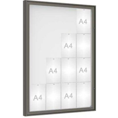 PROCITY Venkovní vitrína model 1000, 16 x A4, plexi, šedá PRO | Zboží Auto