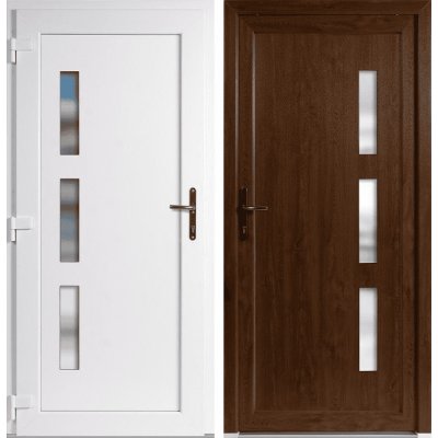 OknaDvereNaMiru.cz Vchodové plastové dveře Julie zlatý dub / bílá levé otevírání dovnitř 110 x 210 cm – Zboží Mobilmania