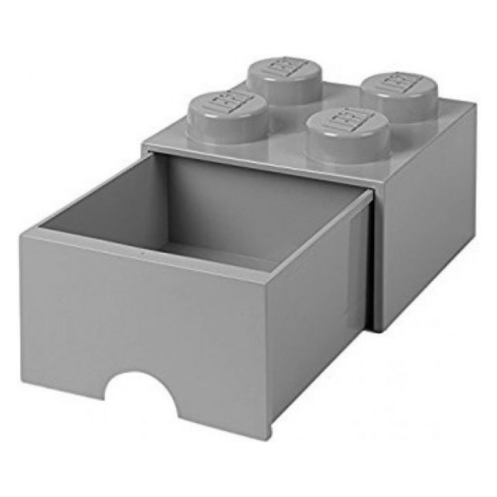 LEGO Storage box 4 s šuplíkem šedá — Heureka.cz