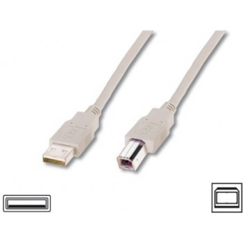 Assmann AK-300105-050-E USB 2.0 USB A vidlice - USB B vidlice niklovaný, 5m, šedý