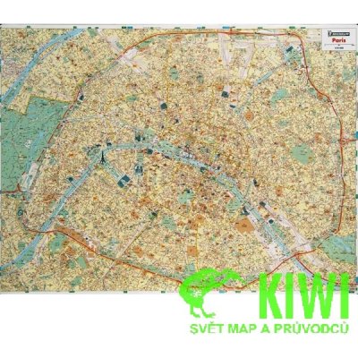 Michelin nástěnná mapa Paris 1:10 t. 100x133 cm lamino – Zboží Dáma