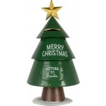 Clayre & Eef Zelená kovová schránka ve tvaru stromku Letters to Santa - Ø 18*35 cm – Hledejceny.cz