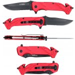 Nůž taktický kapesní zavírací, řezač pásů a rozbíječ skla, délka 21 cm - KS TOOLS 907.2220 – Zboží Dáma