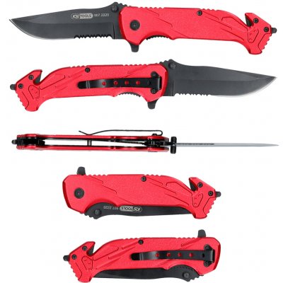 Nůž taktický kapesní zavírací, řezač pásů a rozbíječ skla, délka 21 cm - KS TOOLS 907.2220 – Zboží Dáma