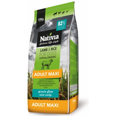 Nativia Adult Maxi Lamb & Rice 15 kg