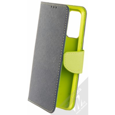 Pouzdro 1Mcz Fancy Book flipové pro Oppo Reno5, Reno5 5G, Reno5 K, Find X3 Lite modrá limetkově zelené