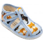 RAK dětské sandálky bačkůrky kočky modré – Sleviste.cz