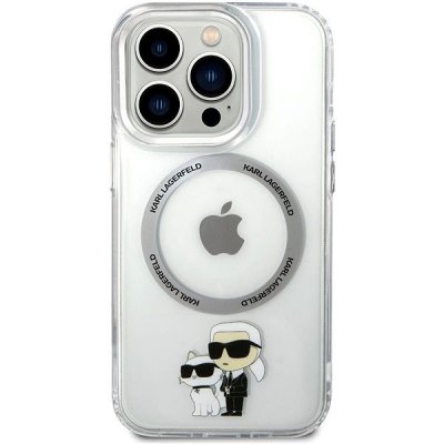 Pouzdro Karl Lagerfeld IML Karl and Choupette NFT MagSafe iPhone 15 Pro čiré