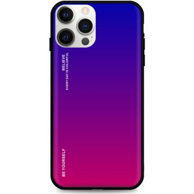 Pouzdro TopQ LUXURY iPhone 12 Pro Max pevné duhové fialové