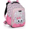Školní batoh Bagmaster LUMI 22 A batoh bílá kočka s mašlí růžová
