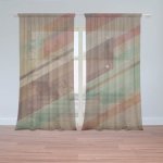 Sablio Záclony Hnědá abstrakce: 2ks 150x250cm – Hledejceny.cz