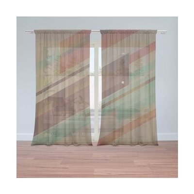 Sablio Záclony Hnědá abstrakce: 2ks 150x250cm – Hledejceny.cz