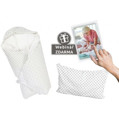 Eva Kiedroňová SET 4v1 Mini Dráček Bílý s šedými puntíky – Hledejceny.cz