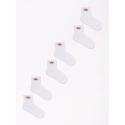 Yoclub Kotníkové ponožky bez vzoru lodiček 3 balení White