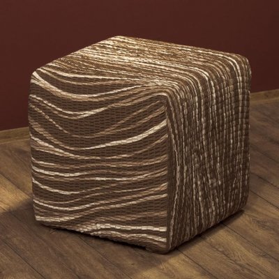 GA.I.CO bielastický potah na taburet Universo Nový žíhaný hnědý 40 x 40 x 40 cm – Sleviste.cz