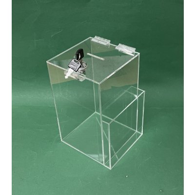 Kasička pokladnička 150x150x150 mm gravír kapsa na leták zámek – Hledejceny.cz