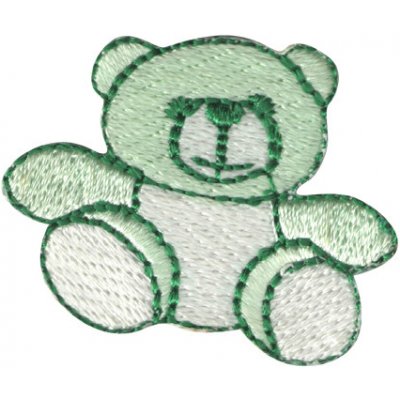 Vyšívané nažehlovací obrázky střední - medvídek zelený – Hledejceny.cz