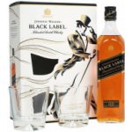 Johnnie Walker Black Label Blended Scotch Whisky 12y 40% 0,7 l (dárkové balení 2 sklenice) – Zboží Mobilmania