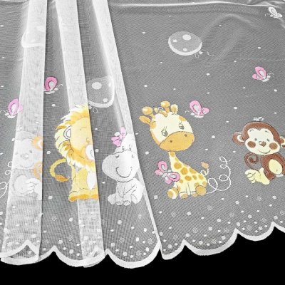 Forbyt žakárová záclona dětská ZVÍŘÁTKA 623-983-01, s bordurou, barevná, výška 160cm (v metráži) – Sleviste.cz