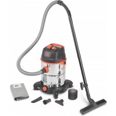 BX30XT - vysavač profi se zásuvkou nerez nádoba Black + Decker 30 litrů 1600 W