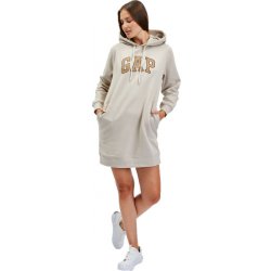 GAP HOODIE DRESS dámské mikinové šaty béžová