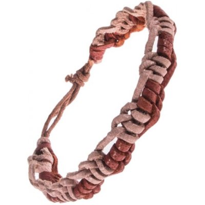 Šperky eshop kožený pletený střídající se proužky dvou barev AC4.13