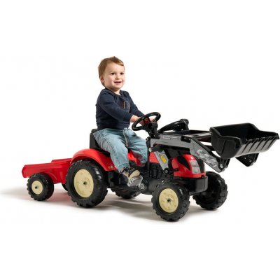 Falk Šlapací traktor 2158ML Kiddy Farm s nakladačem a vlečkou – Zboží Dáma