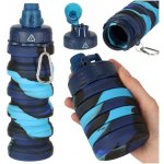 KIK láhev na vodu skládací silikonová 500ml modrá – Hledejceny.cz