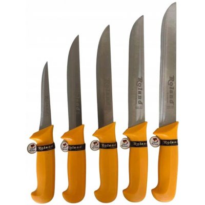 Roland Germany sada kuchyňských řeznických nožů 5 kusů žluté úchytky – Zboží Mobilmania