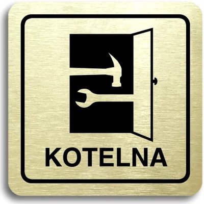 Accept Piktogram "kotelna" (80 × 80 mm) (zlatá tabulka - černý tisk) – Zboží Mobilmania