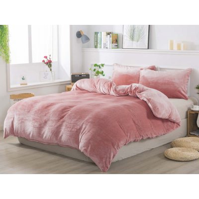 Xpose Mikroplyš povlečení Jorga Exclusive starorůžové 140x200 70x90 – Zboží Mobilmania