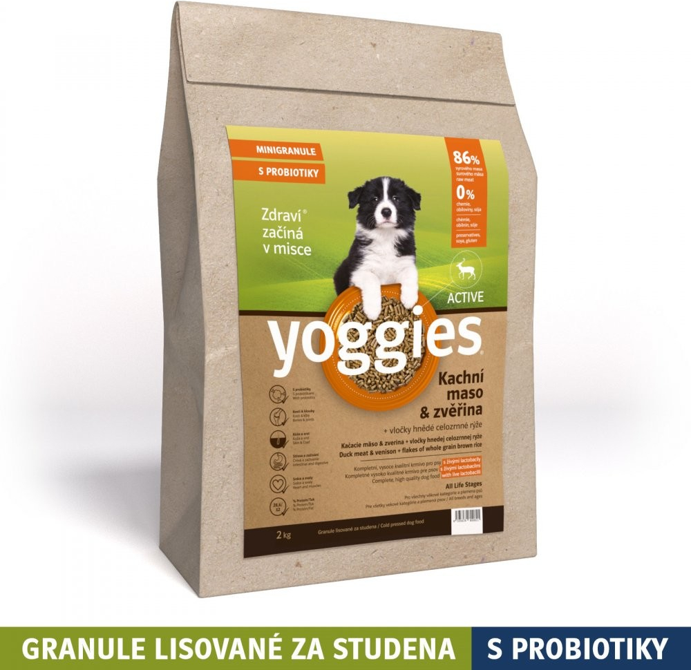 Yoggies MINI Active Kachní maso a zvěřina 2 kg