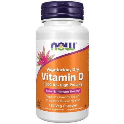 NOW Foods Vitamín D 1000 IU 120 kapslí – Hledejceny.cz