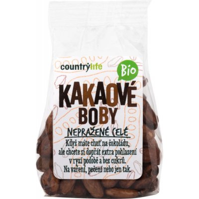 Country Life Kakaové boby nepražené celé BIO 100 g – Zbozi.Blesk.cz