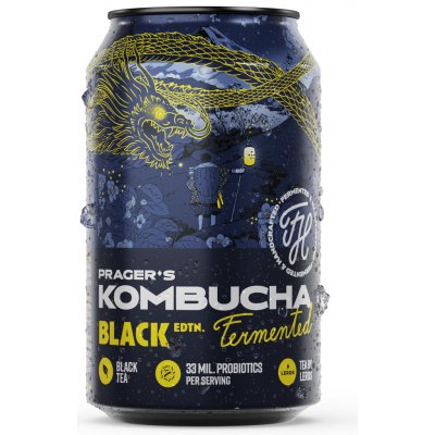 Prager'sKombucha Black Edition 12 x 330ml – Zboží Mobilmania