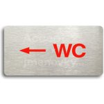 ACCEPT Piktogram WC VLEVO - stříbrná tabulka - barevný tisk bez rámečku – Hledejceny.cz