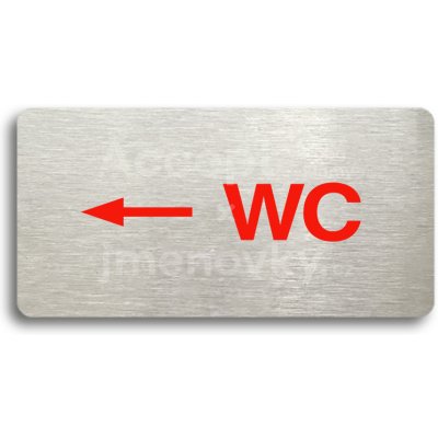 ACCEPT Piktogram WC VLEVO - stříbrná tabulka - barevný tisk bez rámečku – Hledejceny.cz
