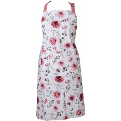 Clayre & Eef Bavlněná kuchyňská zástěra s růžemi Rustic Rose 70x85 cm – Hledejceny.cz