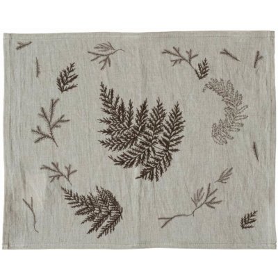 Fine Little Day Lněné prostírání Fern 35x45cm hnědá barva přírodní barva textil – Zboží Mobilmania