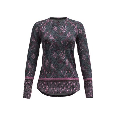 Crazy Idea Long Sleeved Aria Woman winter flower Šedá mikina – Zboží Dáma
