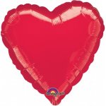 Balónek srdce červené metalické 45 cm – Zboží Dáma